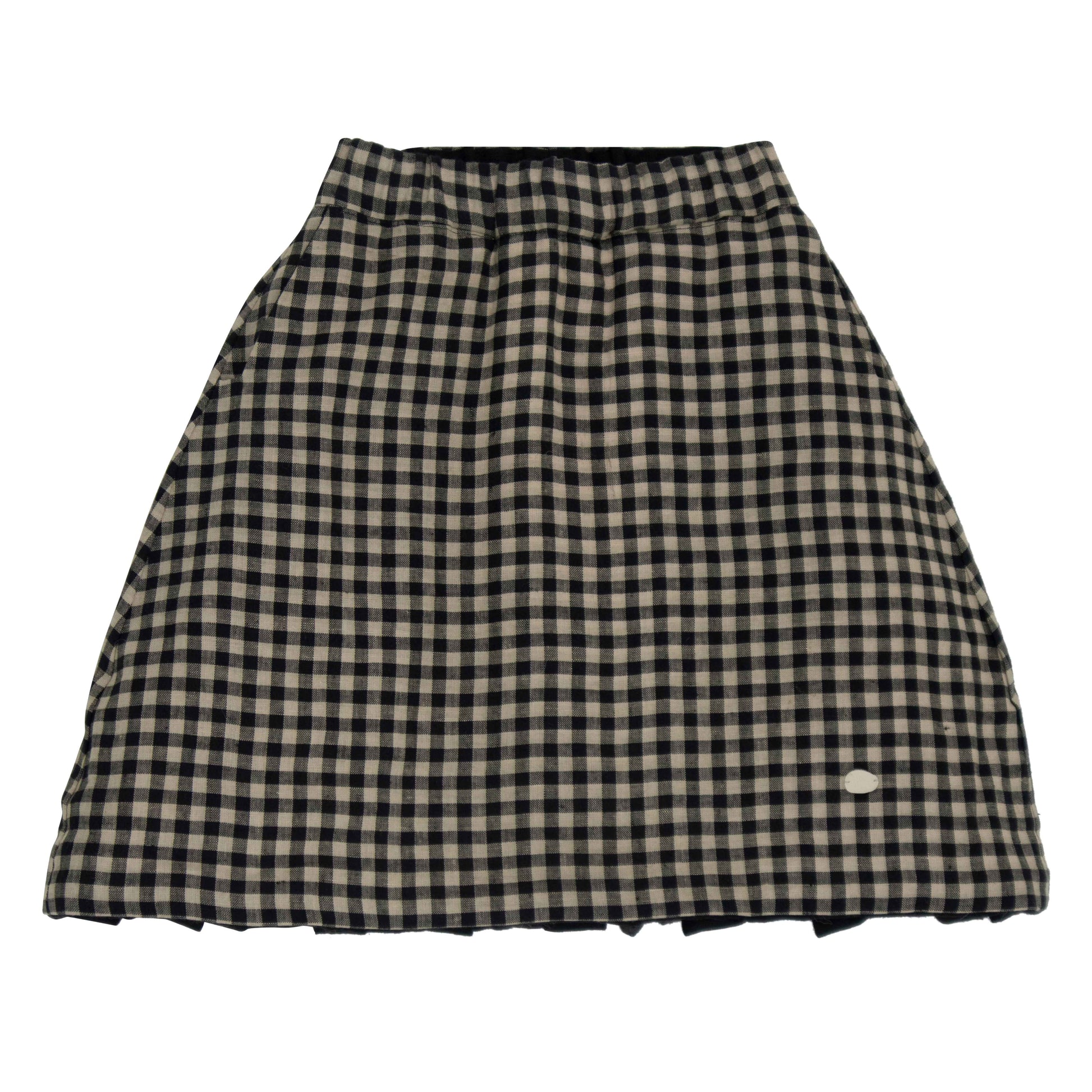UPA Freya linen skirt checkered black and natural